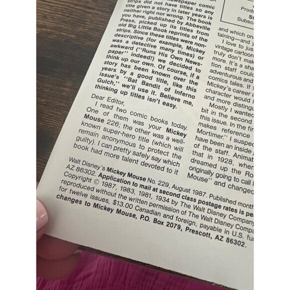 Gladstone Walt Disneys Mickey Mouse Comic #229 August 1987 Bagged Boarded - Picture 4 of 5